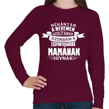 PRINTFASHION Mamának hívnak - Női pulóver - Bordó női pulóver, kardigán
