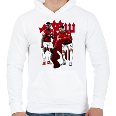 PRINTFASHION Man Utd - Pogba Lingard - Férfi kapucnis pulóver - Fehér