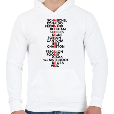 PRINTFASHION Manchester United - Férfi kapucnis pulóver - Fehér