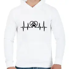 PRINTFASHION Mancs ekg - Férfi kapucnis pulóver - Fehér férfi pulóver, kardigán