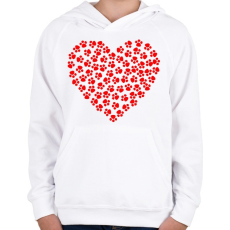 PRINTFASHION Mancs love - Gyerek kapucnis pulóver - Fehér