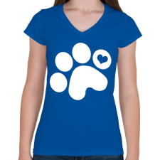 PRINTFASHION Mancsimádat  - Női V-nyakú póló - Királykék női póló