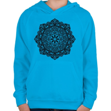 PRINTFASHION Mandala - Gyerek kapucnis pulóver - Azúrkék gyerek pulóver, kardigán