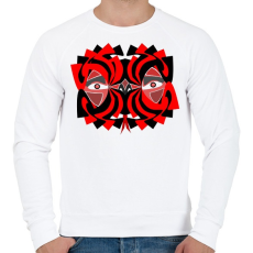 PRINTFASHION mandala head 1 - Férfi pulóver - Fehér