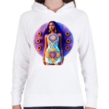 PRINTFASHION Mandala ruhás lány - Női kapucnis pulóver - Fehér női pulóver, kardigán