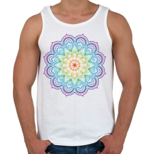PRINTFASHION Mandala virág - Férfi atléta - Fehér atléta, trikó