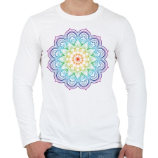 PRINTFASHION Mandala virág - Férfi hosszú ujjú póló - Fehér férfi póló