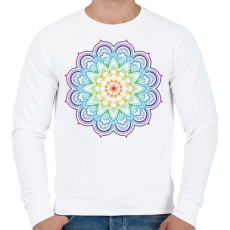 PRINTFASHION Mandala virág - Férfi pulóver - Fehér