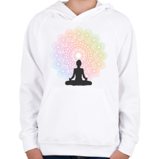PRINTFASHION Mandala yoga - Gyerek kapucnis pulóver - Fehér