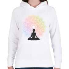 PRINTFASHION Mandala yoga - Női kapucnis pulóver - Fehér női pulóver, kardigán