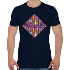 PRINTFASHION Mandalák - Férfi póló - Sötétkék