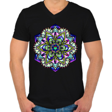 PRINTFASHION mandalas - Férfi V-nyakú póló - Fekete