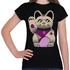 PRINTFASHION maneki neko - Női póló - Fekete női póló
