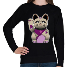 PRINTFASHION maneki neko - Női pulóver - Fekete női pulóver, kardigán