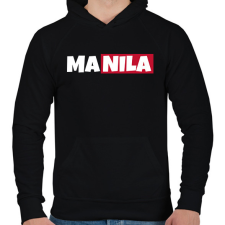 PRINTFASHION MANILA - Férfi kapucnis pulóver - Fekete férfi pulóver, kardigán