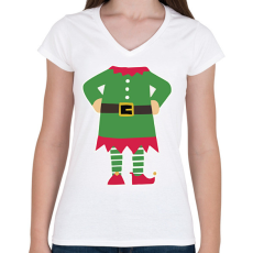 PRINTFASHION Manó jelmez - Női V-nyakú póló - Fehér