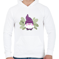 PRINTFASHION manó levelekkel - Férfi kapucnis pulóver - Fehér férfi pulóver, kardigán