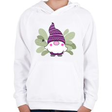 PRINTFASHION manó levelekkel - Gyerek kapucnis pulóver - Fehér