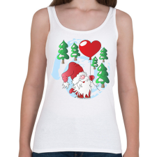 PRINTFASHION Manó Mikulás szívvel - Női atléta - Fehér női trikó