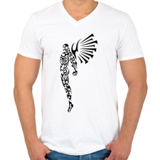 PRINTFASHION Maori angyalember - Férfi V-nyakú póló - Fehér férfi póló