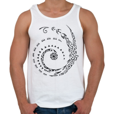 PRINTFASHION Maori kígyó - Férfi atléta - Fehér atléta, trikó