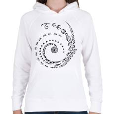 PRINTFASHION Maori kígyó - Női kapucnis pulóver - Fehér
