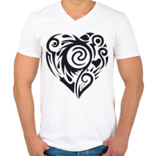 PRINTFASHION Maori szív1 - Férfi V-nyakú póló - Fehér férfi póló
