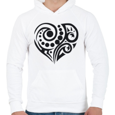 PRINTFASHION Maori szív3 - Férfi kapucnis pulóver - Fehér férfi pulóver, kardigán