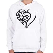 PRINTFASHION Maori szív4 - Gyerek kapucnis pulóver - Fehér gyerek pulóver, kardigán