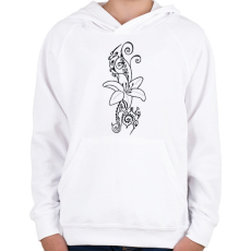 PRINTFASHION Maori virág1 - Gyerek kapucnis pulóver - Fehér