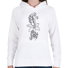 PRINTFASHION Maori virág1 - Női kapucnis pulóver - Fehér női pulóver, kardigán