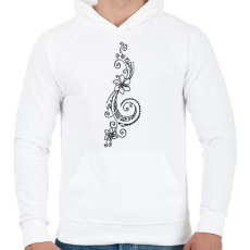 PRINTFASHION Maori virág2 - Férfi kapucnis pulóver - Fehér