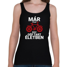 PRINTFASHION Már csak egy gép tart életben - Kerékpáros - Női atléta - Fekete