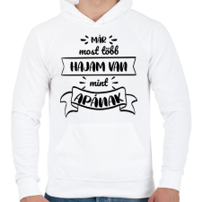 PRINTFASHION Már most több hajam van - Férfi kapucnis pulóver - Fehér férfi pulóver, kardigán