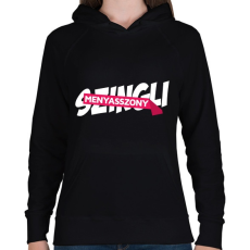 PRINTFASHION Már nem szingli... - Női kapucnis pulóver - Fekete