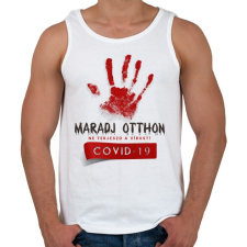 PRINTFASHION Maradj otthon, ne terjeszd a vírust - Férfi atléta - Fehér atléta, trikó