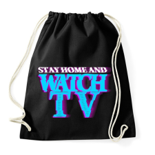 PRINTFASHION Maradj otthon tévézni - Sportzsák, Tornazsák - Fekete tornazsák
