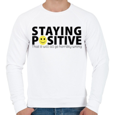 PRINTFASHION Maradj pozitív! - Férfi pulóver - Fehér férfi pulóver, kardigán