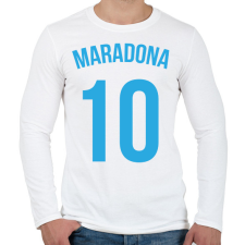 PRINTFASHION Maradona 10 - Férfi hosszú ujjú póló - Fehér férfi póló