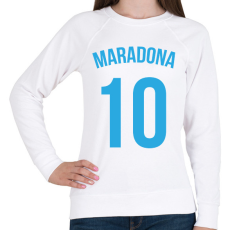 PRINTFASHION Maradona 10 - Női pulóver - Fehér