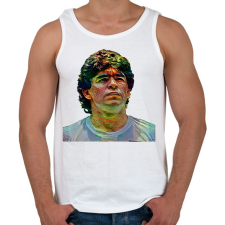 PRINTFASHION Maradona - Férfi atléta - Fehér atléta, trikó