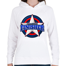 PRINTFASHION MARATHON FINISHER 2 - Női kapucnis pulóver - Fehér női pulóver, kardigán