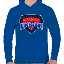 PRINTFASHION MARATHON FINISHER - Férfi kapucnis pulóver - Királykék férfi pulóver, kardigán