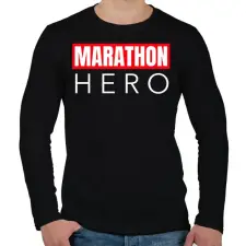 PRINTFASHION MARATHON HERO - Férfi hosszú ujjú póló - Fekete férfi póló