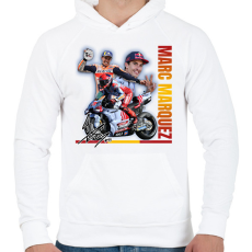 PRINTFASHION Marc Marquez - Férfi kapucnis pulóver - Fehér