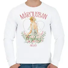 PRINTFASHION Márciusban férjhez megyek - Férfi pulóver - Fehér férfi pulóver, kardigán