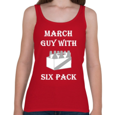 PRINTFASHION Márciusban született kockás hasú 2 - Női atléta - Cseresznyepiros női trikó