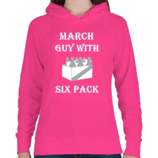 PRINTFASHION Márciusban született kockás hasú 2 - Női kapucnis pulóver - Fukszia női pulóver, kardigán