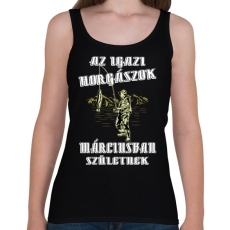 PRINTFASHION Márciusi horgász - Női atléta - Fekete