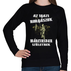 PRINTFASHION Márciusi horgász - Női pulóver - Fekete